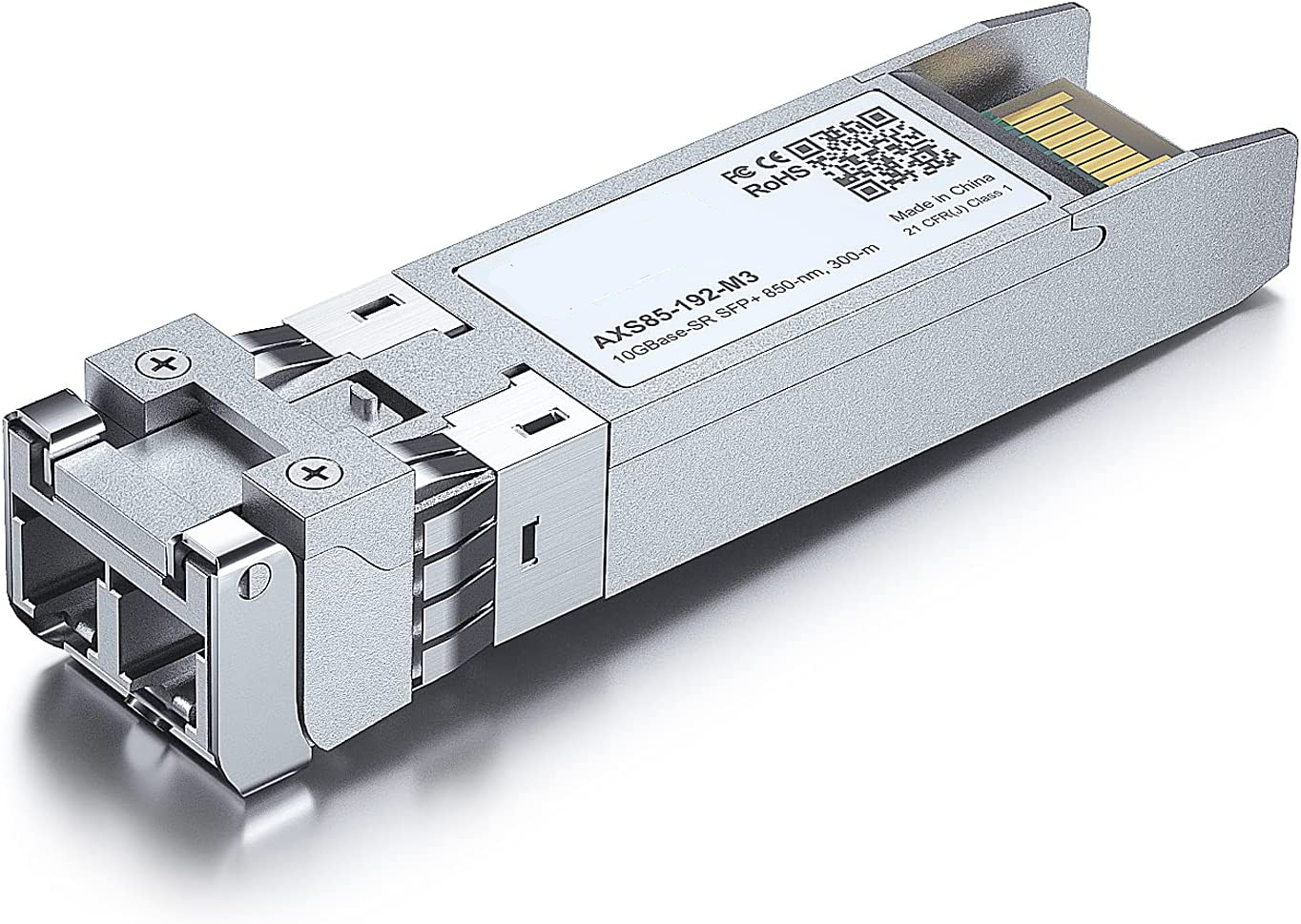 10GBase-SR SFP+ Transceiver, 10G 850nm MMF, up to 300 Meters