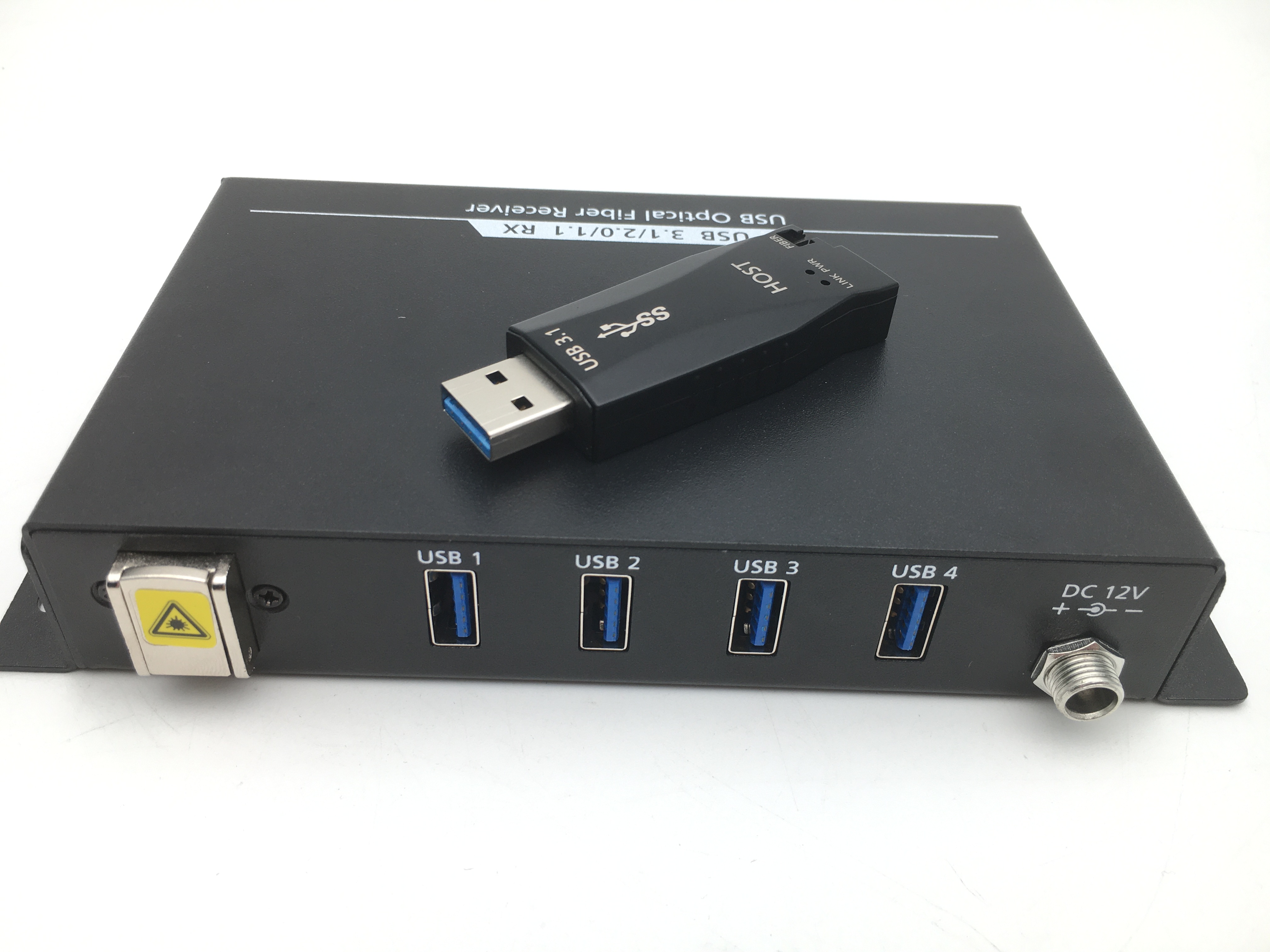 USB 3.2/2.0/1.1 Single Fiber Extender: 4 port/Compatible with USB3.0/2.0/1.1