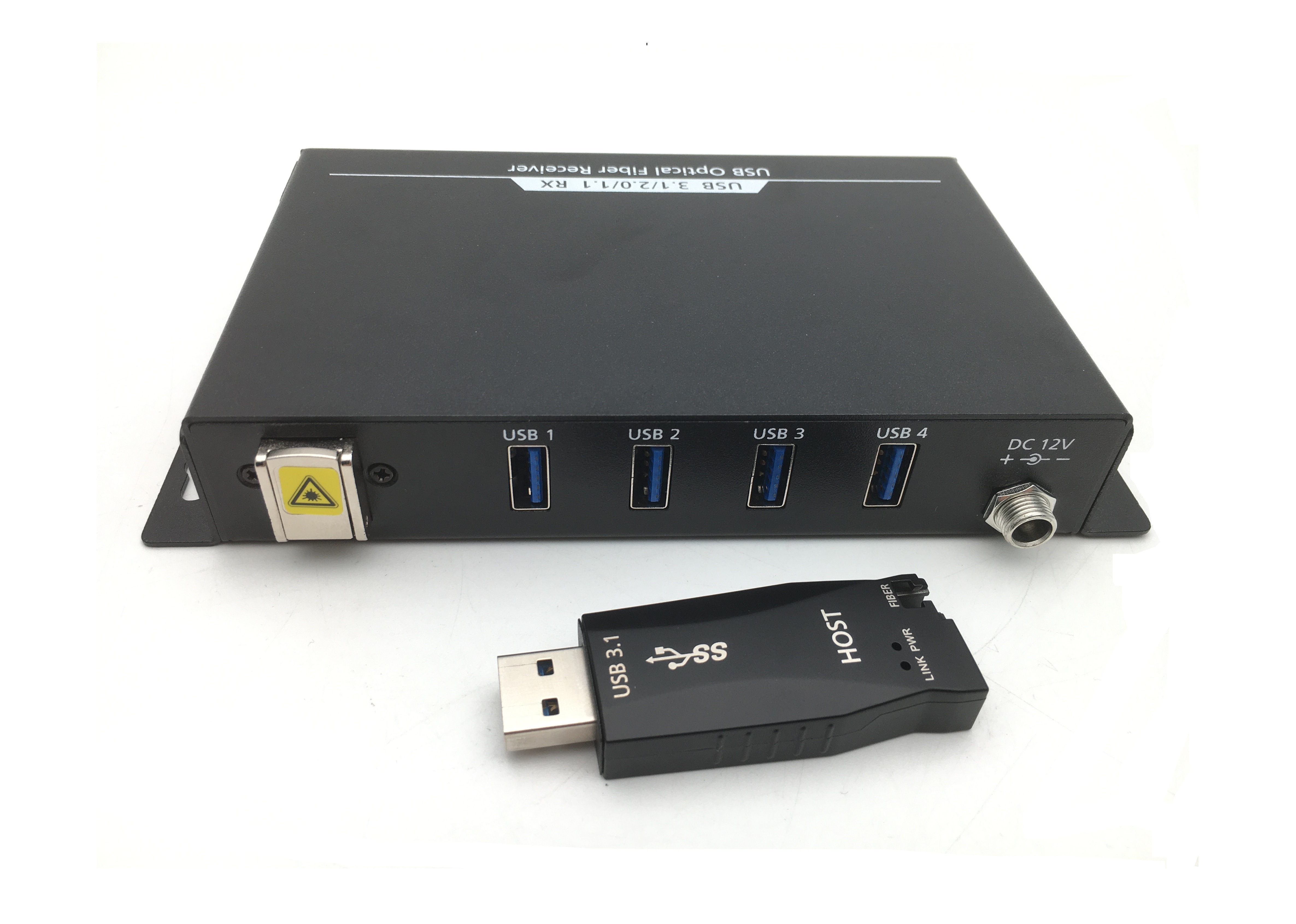 USB 3.2/2.0/1.1 Single Fiber Extender: 4 port/Compatible with USB3.0/2.0/1.1