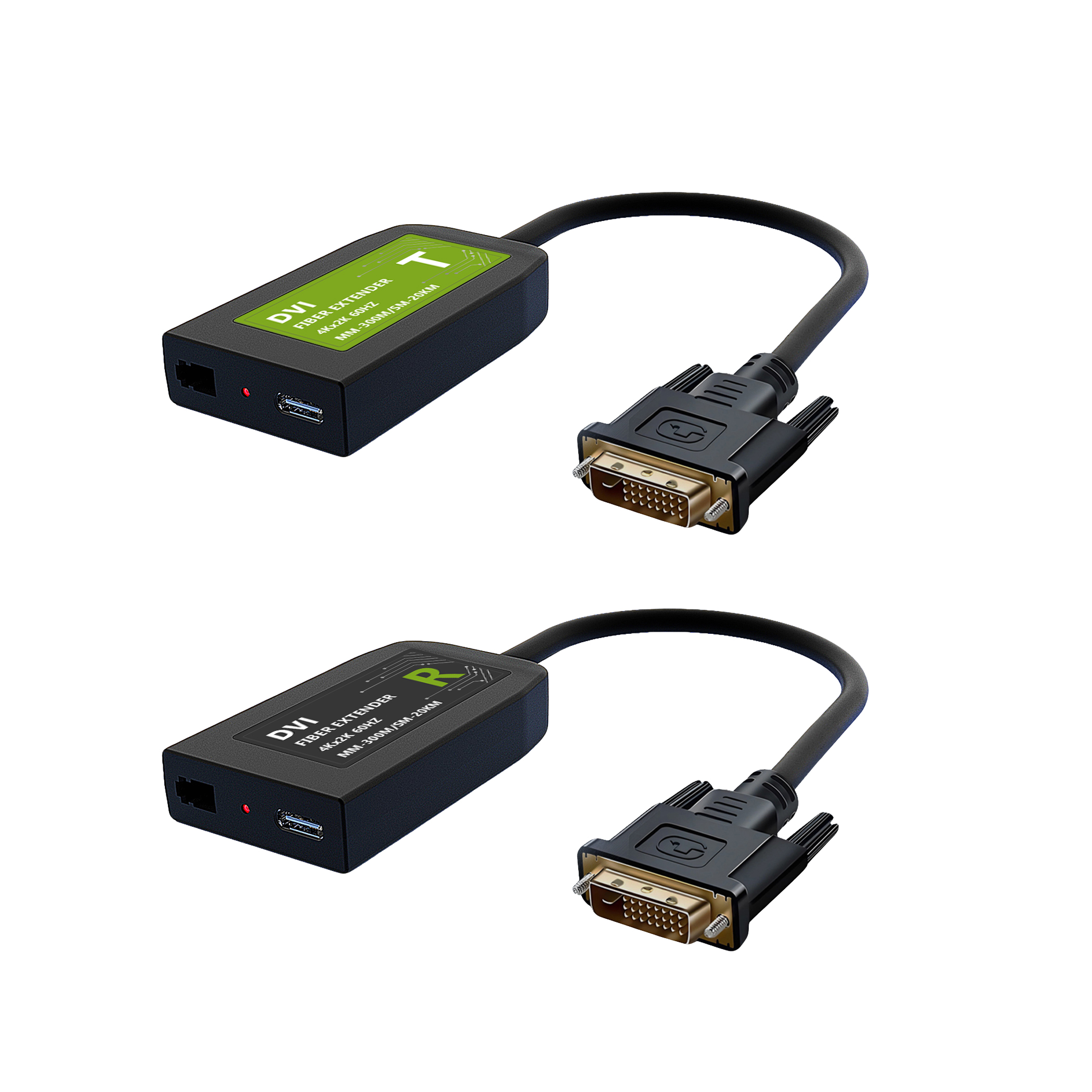 4K60 DVI(Pigtail) over Single Fiber Extender